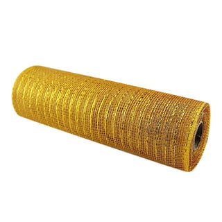  Poly Burlap mesh 10 inches Deco mesh 10 inch Rolls Clearance  Burlap 5 Yards (Yellow)