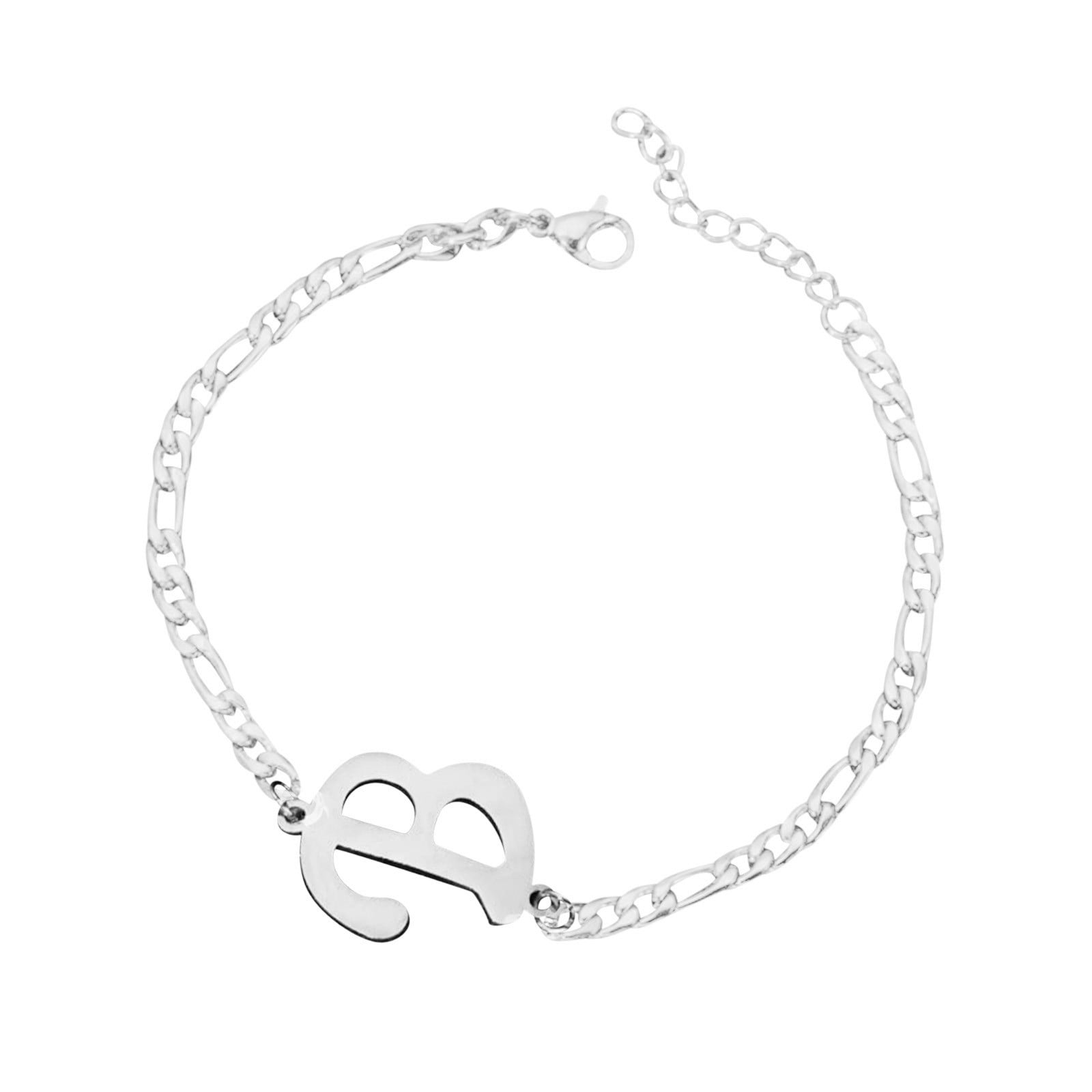 Sterling Silver Initial Bracelet | Personalized Initial Bracelets |  Wellesley Row