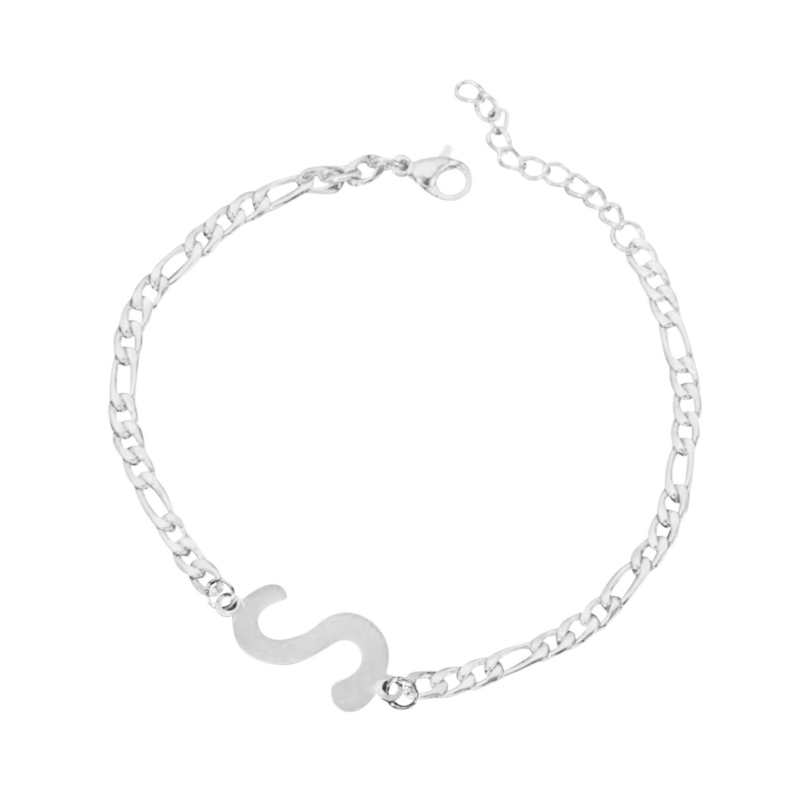 Heart Charm Sterling Silver Bracelet -Delicate Initial Heart Bracelet -  Nadin Art Design - Personalized Jewelry
