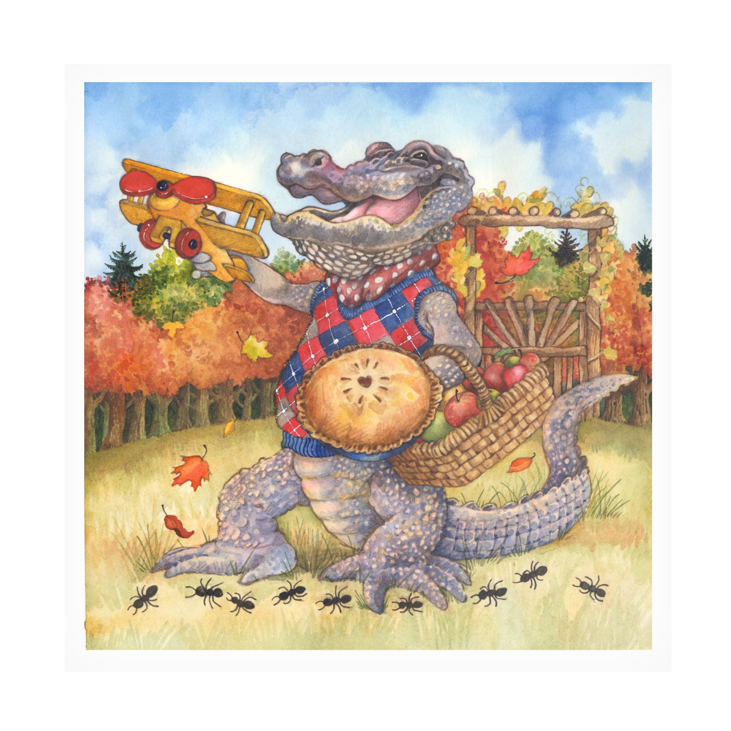 Wendy Edelson 'Autumn Alligator' Canvas Art