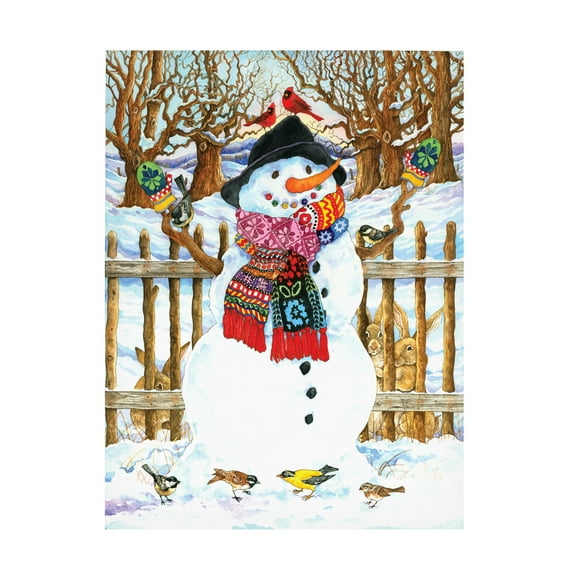 Wendy Edelson 'Winter Snowman' Canvas Art