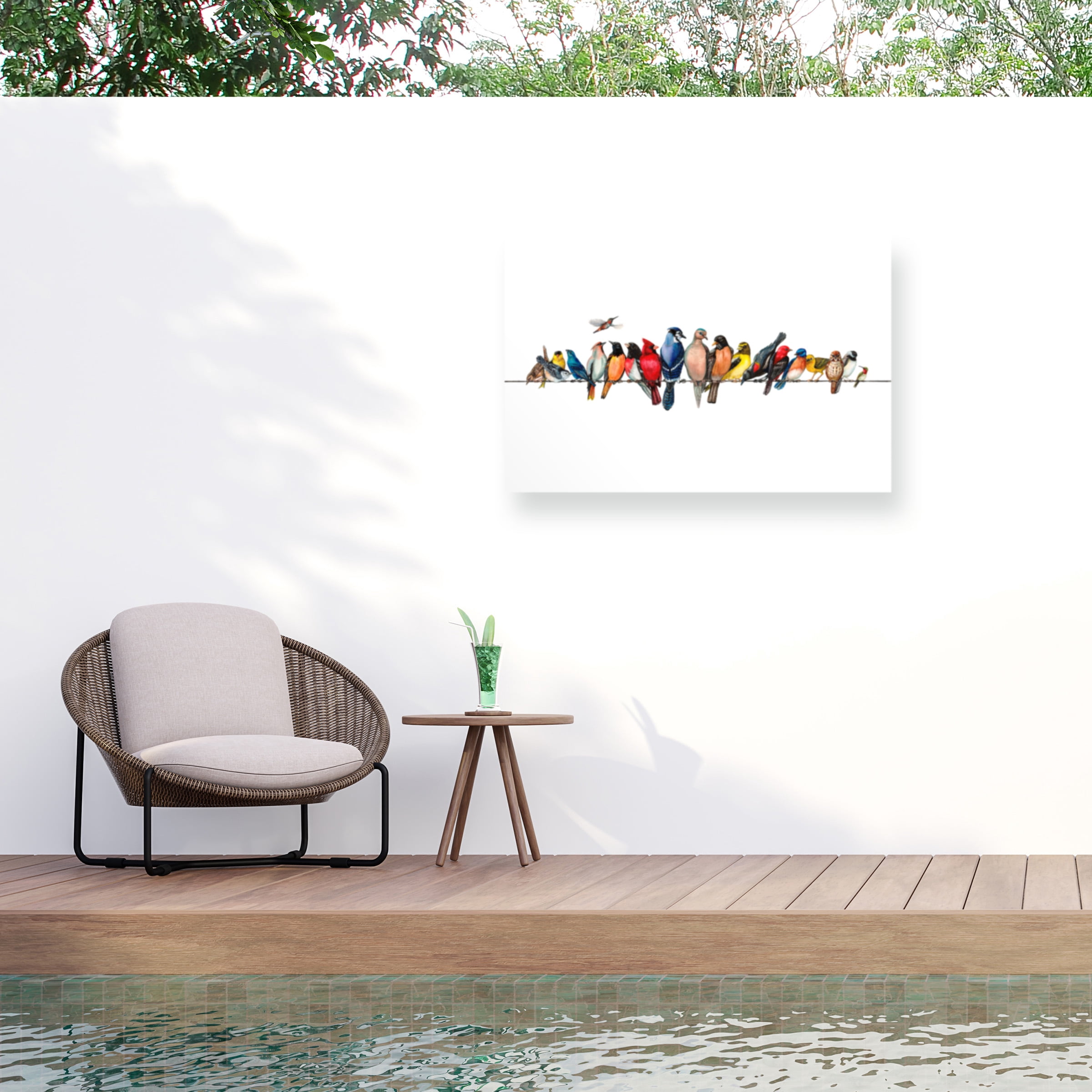Wendy Russell 'Large Bird Menagerie Ii' Outdoor All-Weather Wall Decor