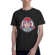 WendyS Logo MenS Basic Short Sleeve T-Shirt Fashionable Black Small