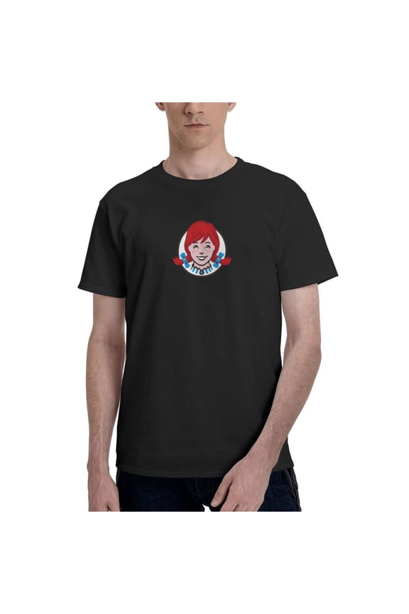 Wendy'S Logo Men'S Basic Short Sleeve T-Shirt Fashionable Black Small