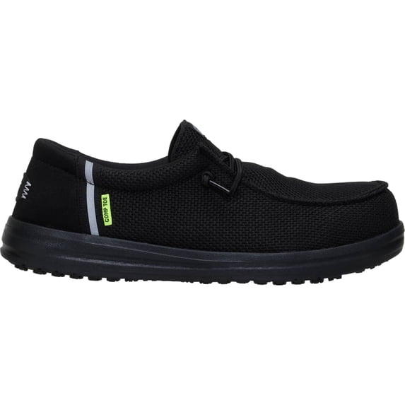 HEYDUDE Women Wendy Work Comp Toe , Black, 11
