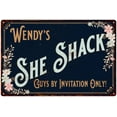 thumbnail image 1 of Wendy's SHE SHACK Sign Metal Shed Tin Metal Wall Decor 8 x 12 Matte Finish Metal 108120060118, 1 of 1