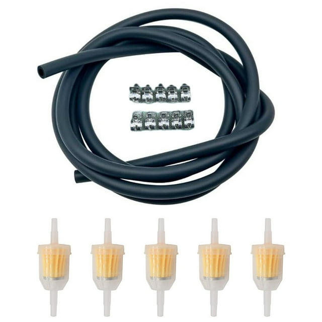 WendyZ 7 Feet Fuel Line Hose Kit with Clamp and Inline Filter for