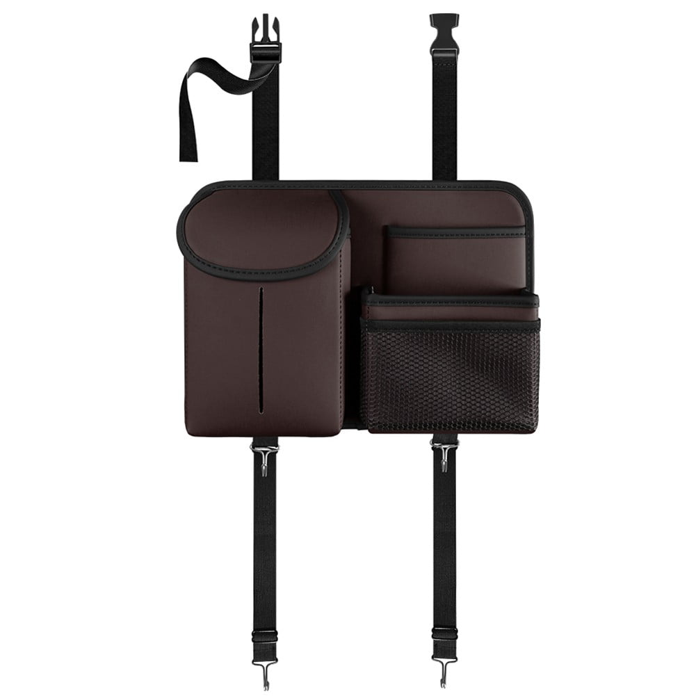 WendyZ Leather Car Seat Storage Bag MultiPocket Organizer for Travel