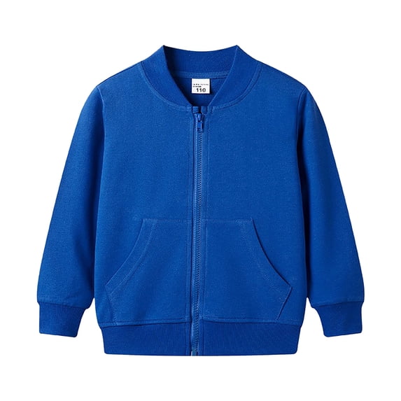 Wenfanal Baby Zip Up Hoodie Toddler Jackets Boys Long Sleeved Jacket Comfortable Warm Fashion Casual Zipper Sports Jacket Size 5-6 Years,Dark Blue