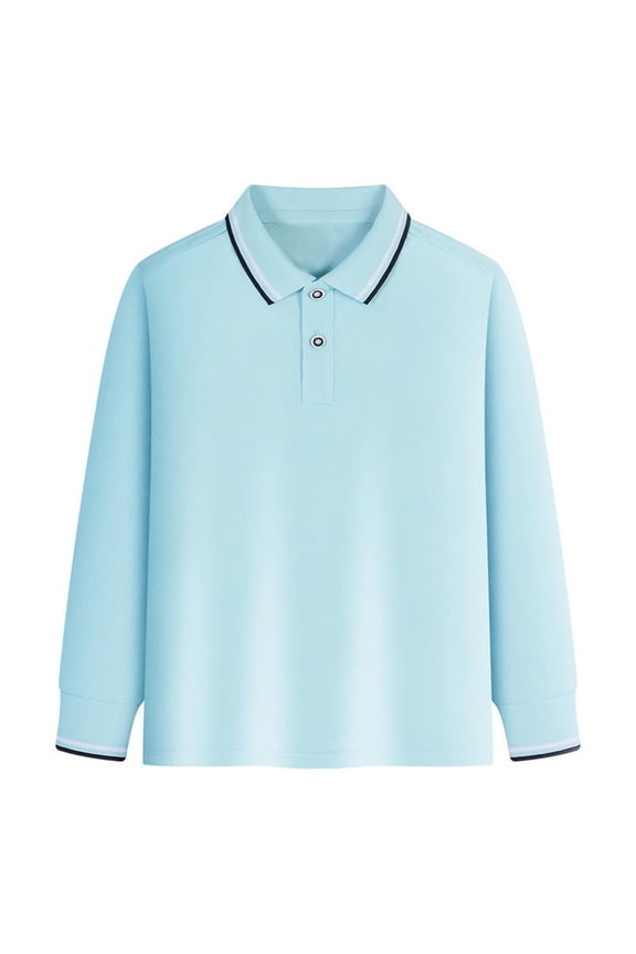 Back to School Clothes Boys Shirt,Kids Boys Girls Long Sleeve Shirt Button Closure Comfortable & Soft Pique Fabric Girls Fashion Size 4-5 Years,Blue