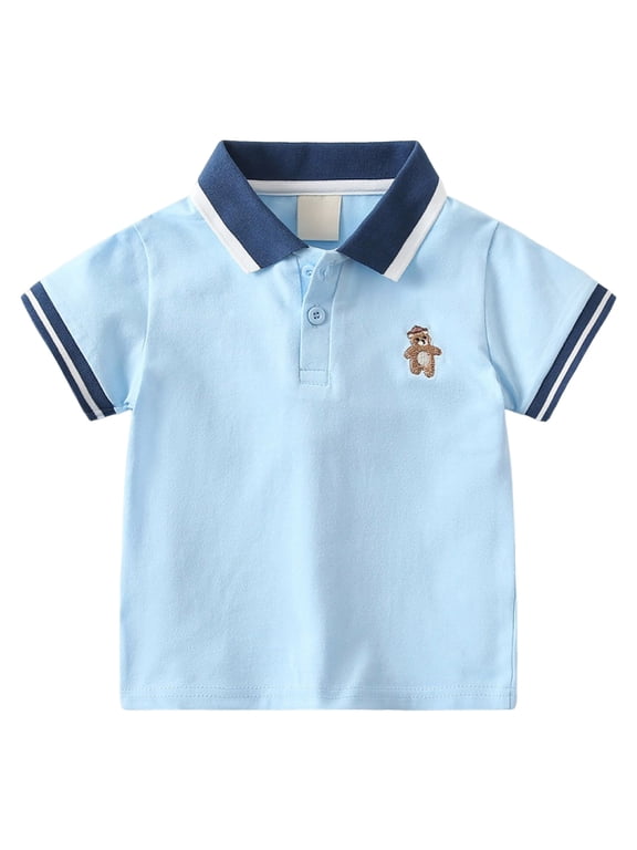 Back to School Clothes for Girls Boys Athletic Shirts,Boys Shirt With Patchwork Short Sleeve Shirts for Boys Baby Toddler Boy Shirt Kids Shirts Girls Fashion Size 5-6 Years,Blue