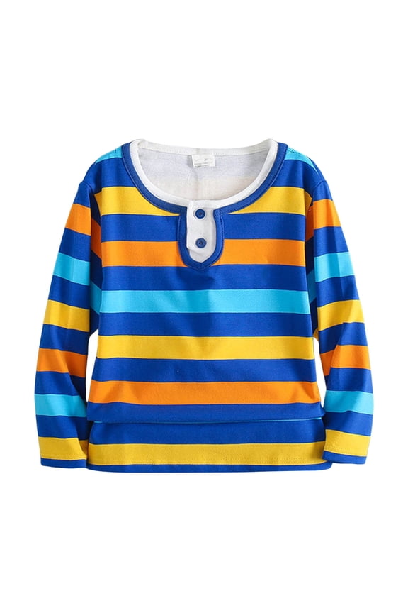 Back to School Clothes for Teens Boys T Shirts,Boys Comfortable Breathable Long Sleeved T Shirt Casual Versatile Top Girls Fashion Size 5-6 Years,Dark Blue