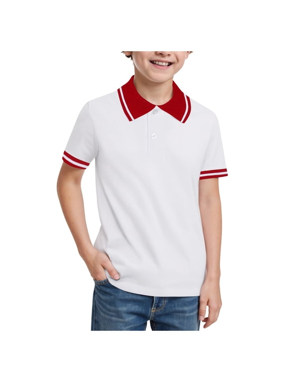 Back to School Clothes Toddler Boy Shirt,Girls Boys Classic Shirt Short Sleeve Breathable School Tops Comfortable Fit Girls Fashion Size 11-12 Years,Red