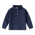 thumbnail image 1 of Wenfanal Back to School Outfits for Girls Boys Long Sleeve Shirts,Boys' Long Sleeved T Shirt for Fall Shirt Baby's Solid Color Top Girls Fashion Size 2-3 Years,Navy, 1 of 8