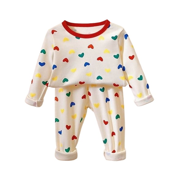 Wenfanal Boys Casual Pajama Sets Baby Boys Girls Pajama Sets Girls Comfortable Breathable Long Sleeved Home Clothes Cute Pattern Homewear Set Size 7-8 Years,Green