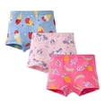 thumbnail image 1 of Wenfanal Girl Underwear Teen Girl Clothes,3PC Children Underwear Cute Cartoon Prints Little Girl Cotton Boxer Pants Girls Fashion Size 4-5 Years,Hot Pink, 1 of 2
