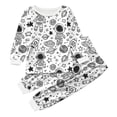 thumbnail image 1 of Wenfanal Girl's Long Sleeve Fleece Pajama Set, 2-Piece ,Kid Painted Homewear Set Pajama Sets For Boy Girl Girls Fashion Size 2-3 Years,Dark Gray, 1 of 4