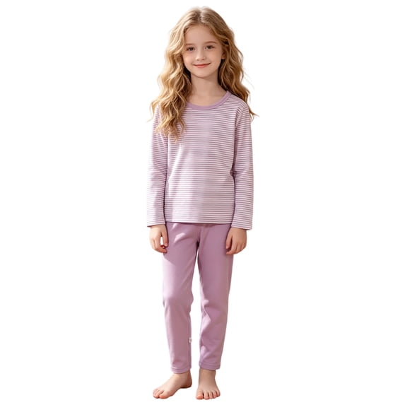 Wenfanal Kids Boys Pajamas Kids Girls Pajamas Set Boys Girls Pajama Set Comfortable Soft Fashion Home Pajama Set Size 4-5 Years,Purple