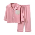 thumbnail image 1 of Wenfanal Kids Toddler Boy Pajamas Pj Set Toddler Girls Kids Pajamas Pjs Boys Long Sleeved Trousers Suit Comfortable Warm Casual Fashion Sports Suit Size 4-5 Years,Hot Pink, 1 of 5
