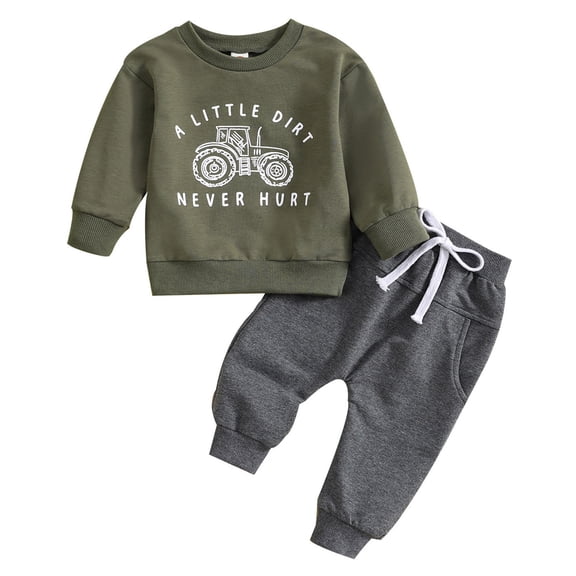 Wenfanal Toddler Baby Boy Fall Clothes,Boys Dinosaur Pajama Set Trendy 2-Piece Sleep Set Boys Fashion Size 12-18 Months,Green
