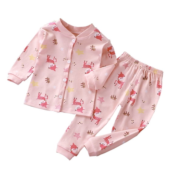 Wenfanal Toddler Kids Boys Pajamas Sets Pajamas for Kids Soft Baby Cotton Print Romper Pajamas Unisex Infant Sleepsuits Boys Girls Jumpsuit Size 100.00,Pink