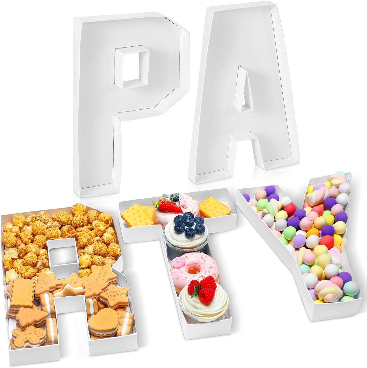 Wenfen 5 Pcs 10'' Party Charcuterie Letters Fillable Cardboard Letters