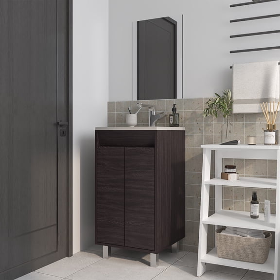 Wenge Bathroom Cabinet with 2 Doors