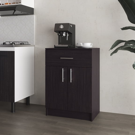 Wenge Melamine Pantry with Drawer | Perfect for Kitchen Utensil Storage | Durable and Space - Saving Solution