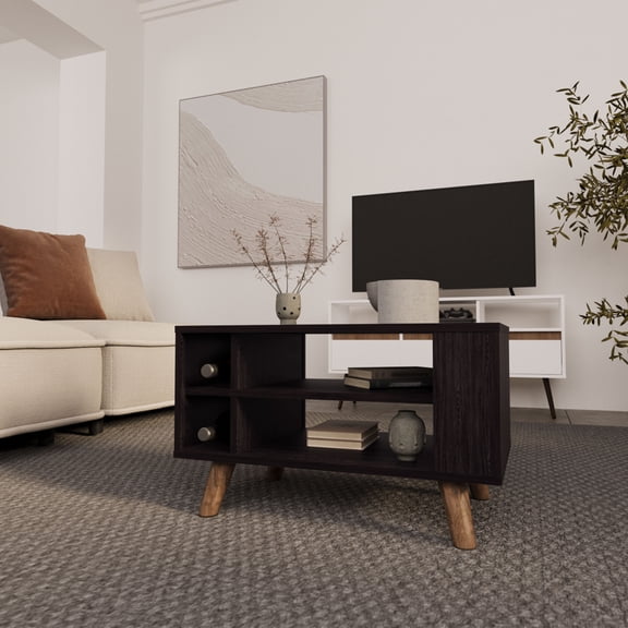 Wenge Particle Board FM FURNITURE Bouse Coffee Table with Open Storage,Wengue