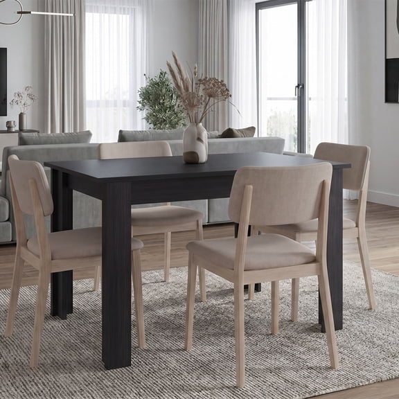 Wenge Rectangular Dining Table 47.2" Seats 4, Modern Kitchen Table for Small Spaces, Freestanding Wooden Dinner Table for Dining Room or Breakfast Nook