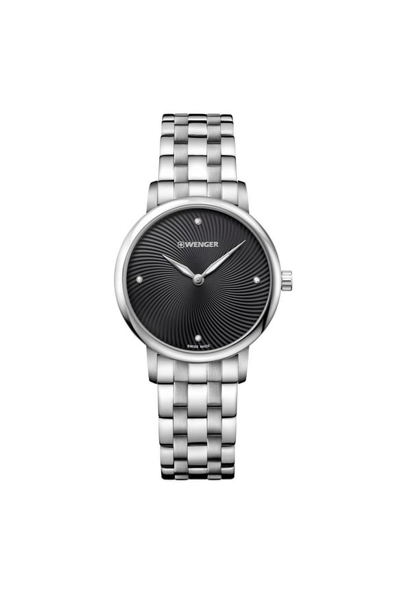 01.1721.105 Women's Urban Donnissima Black & Grey Dial Stainless Steel Crystal Watch