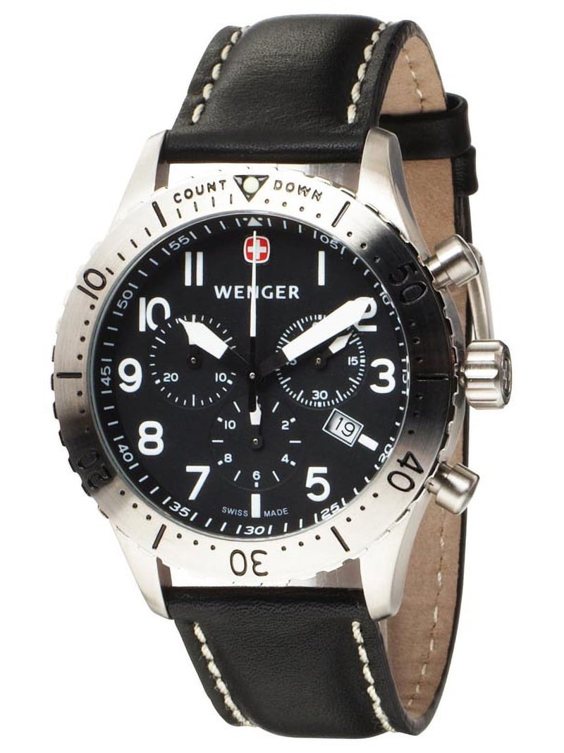 Wenger 77005 Men's AeroGraph Swiss Made Black Dial Chrono Watch