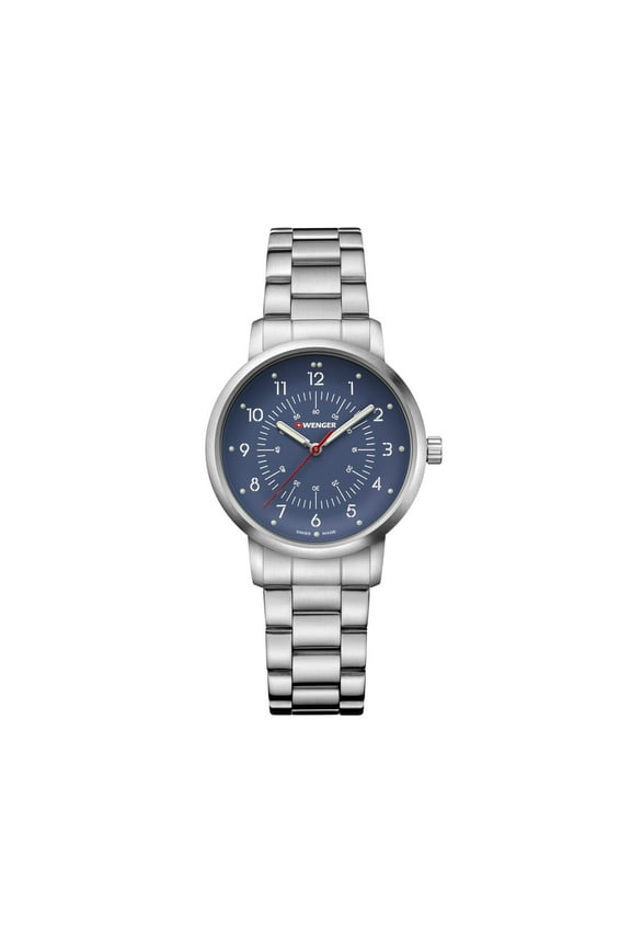 Avenue Water Resistant Watch with Blue Dial and Stainless Steel Bracelet