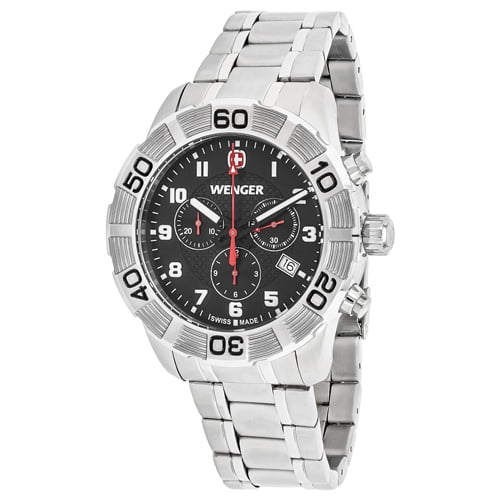 Wenger Men's 01.0853.102 Roadster Chrono Black Dial Stainless Steel Bracelet Watch