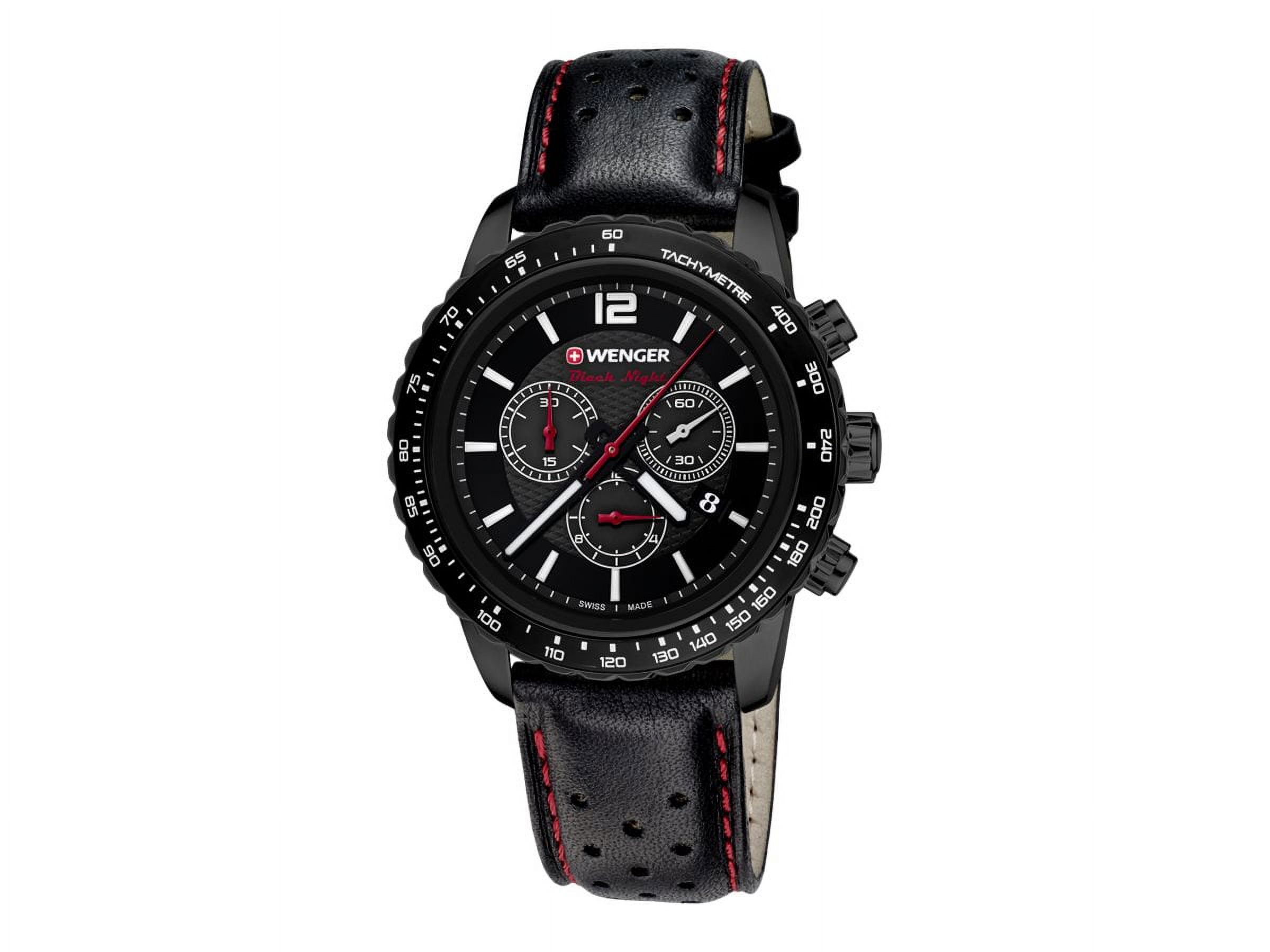 Wenger Men's 01.0853.108 Roadster Black Night Black Dial Black IP
