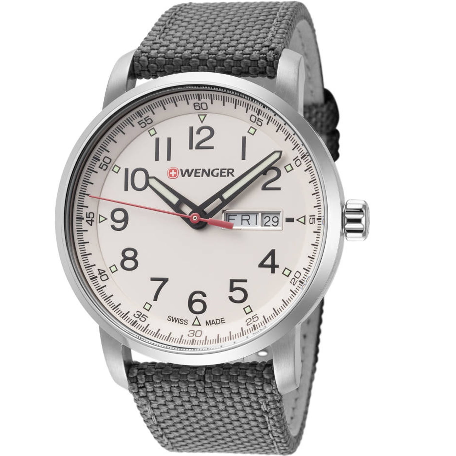 Wenger Men's 01.1541.106 Attitude Heritage Beige Dial Grey Nylon