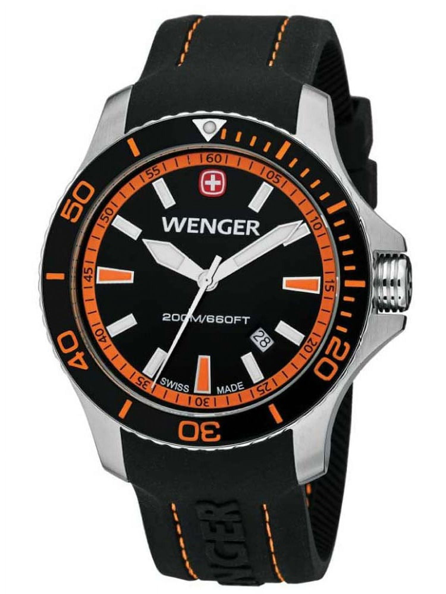時計 Wenger Roadster Black Dial Orange Strap Wenger Roadster Black Dial Orange Strap