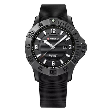 Wenger Swiss Army Men's 01.0641.134 Seaforce Black Dial Watch 43 mm MSRP $280