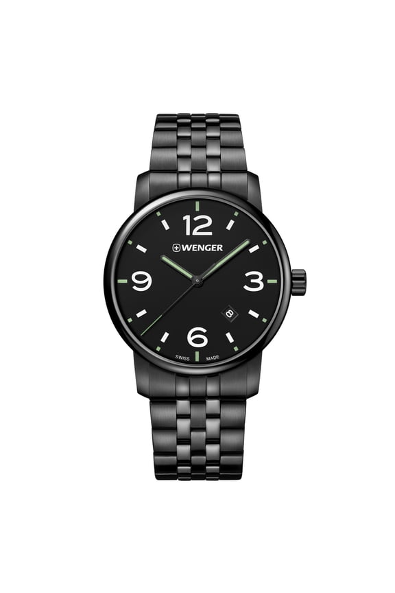 Urban Metropolitan Water Resistant Watch with Black Dial and Black Stainless Steel Bracelet