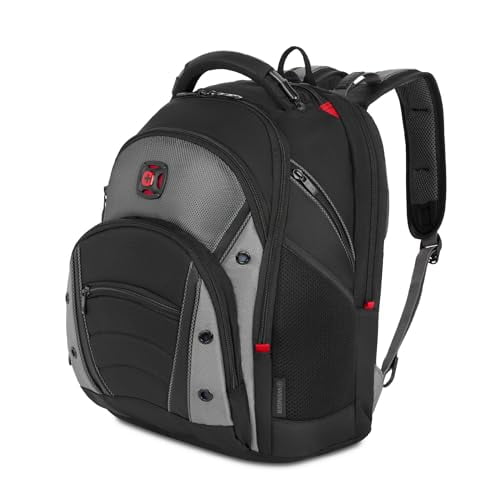 Wenger Synergy 16 Inch Laptop Backpack, Triple Protected, Men/Women, School/Work/Travel, Black/Grey