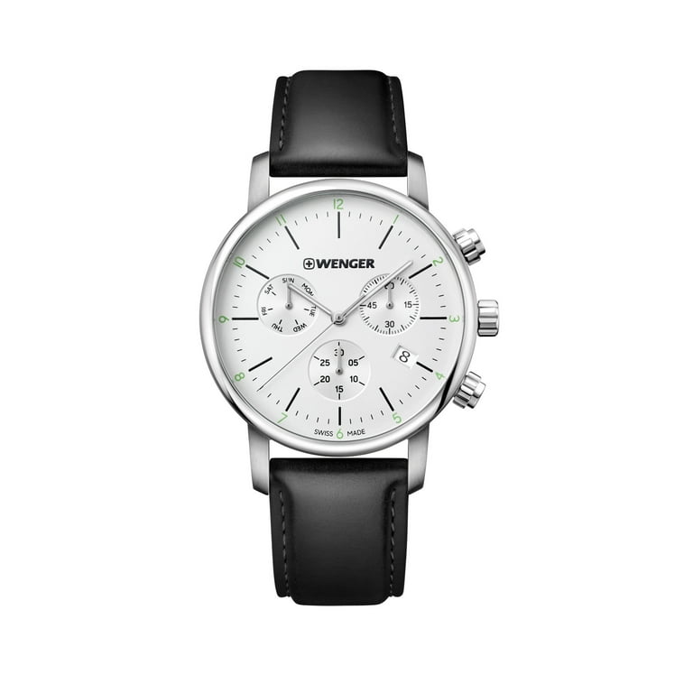 Wenger Urban Classic Chrono Water Resistant Watch with White Dial