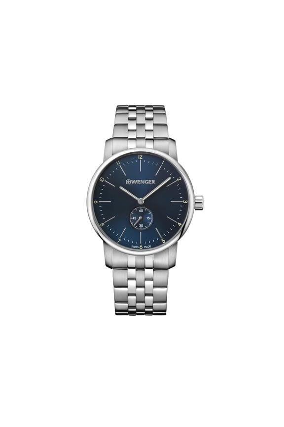 Urban Classic Water Resistant Watch Large Blue Dial and Stainless Steel Bracelet