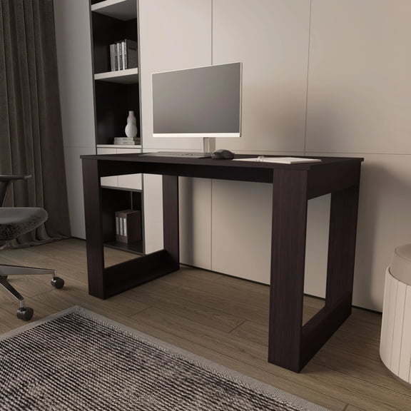 Wengue finish look - Large surface for work - Office space - Adds charm to workspace