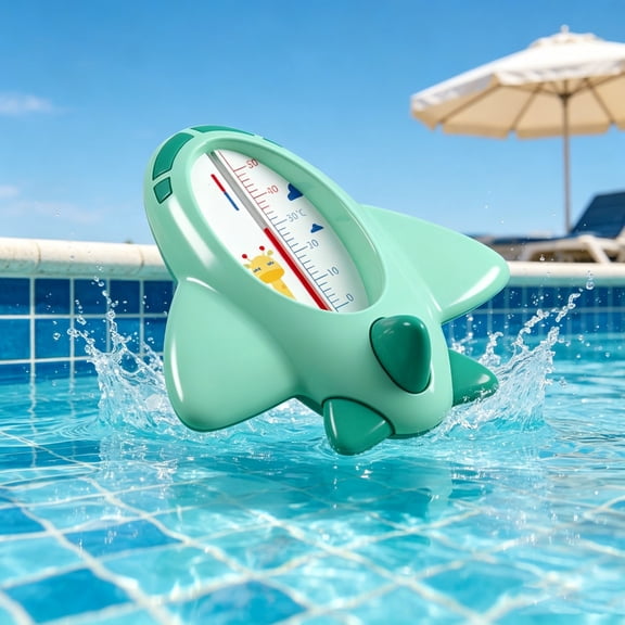 Wenini Floating Pool Thermometer, Airplane Shape Easy Read Display, Shatter Resistant Thermometer for Swimming Pools Spas Hot Tubs Ponds