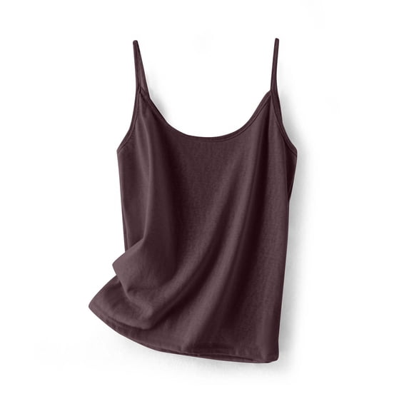 Wenini Summer Tops for Women Camisole Spaghetti Strap Solid Basic Casual Loose Lightweight Soft Round Neck Sleeveless Tank Top, Purple XL