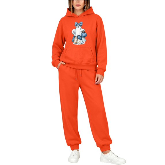 Wenini Women's Drawstring Hooded Sweatshirt Elastic Waist Jogger Sweatpants 2 Pieces Tracksuit Set