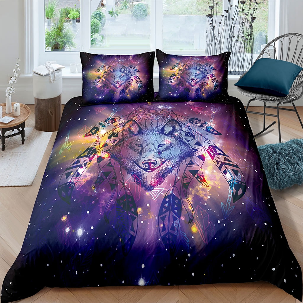 Wenjialing 3d Galaxy Wolf Printing Bedclothes Bedding Set Fashionable ...