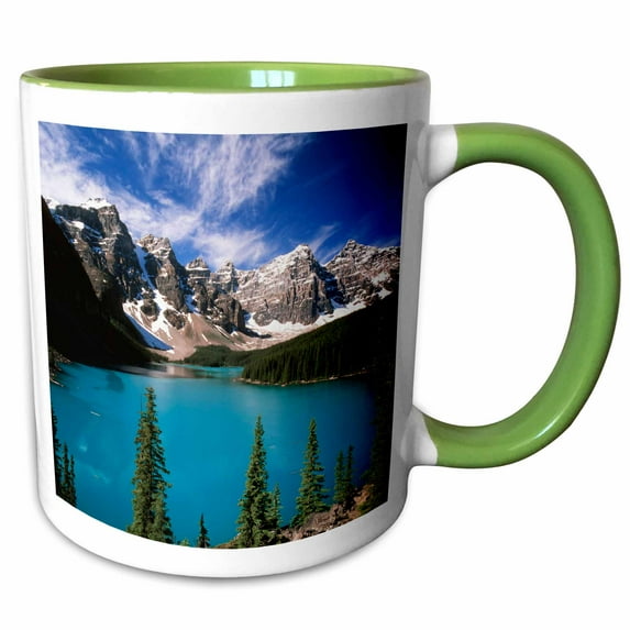 3drose, Wenkchemna Peaks, Moraine Lake, Banff, Alberta, Canada - Cn01 Aje0008 - Adam Jones, 15oz Two-tone Green Mug