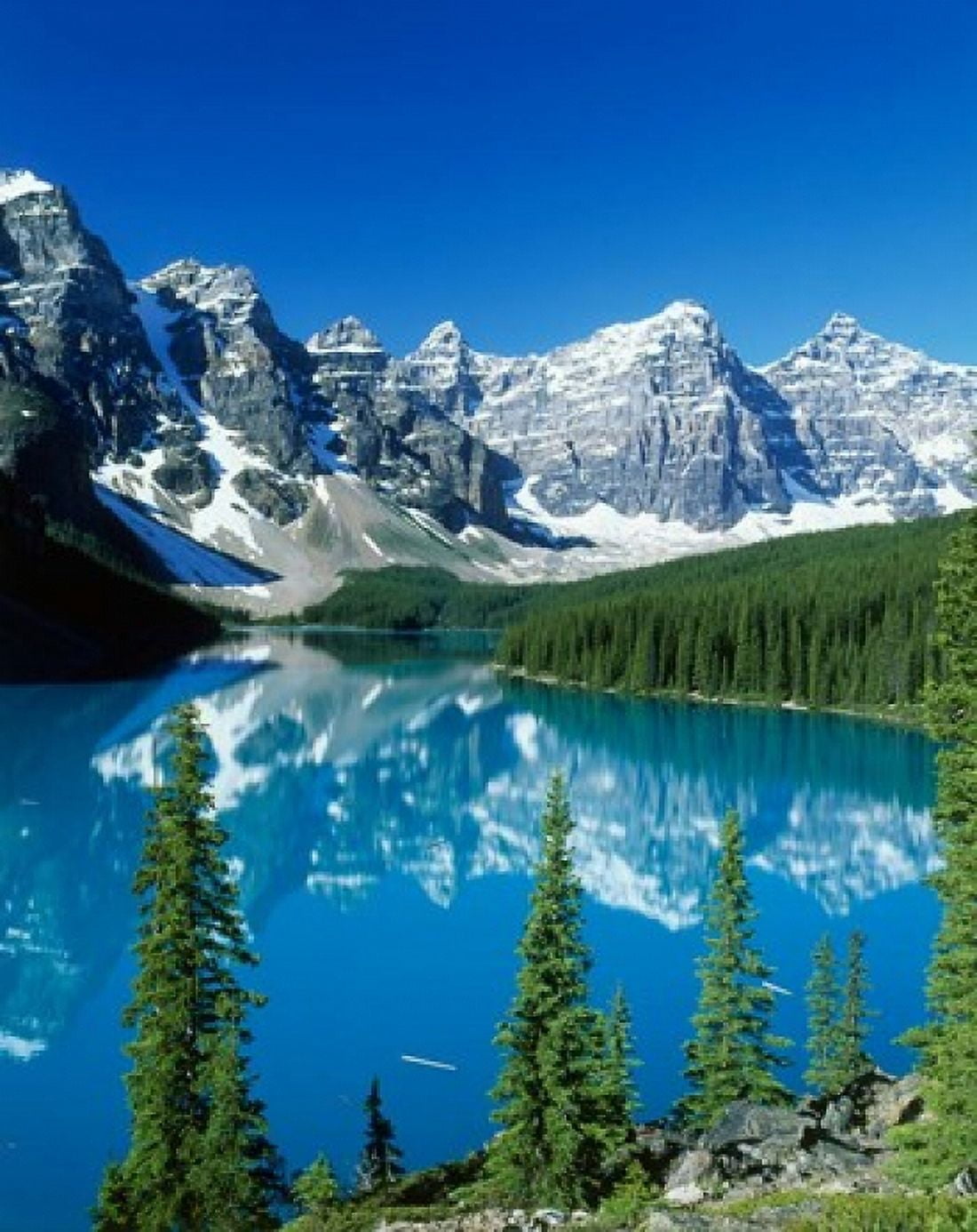 Wenkchemna Peaks and Moraine Lake Banff NP Alberta Canada Canvas Art - Adam Jones DanitaDelimont (25 x 32)