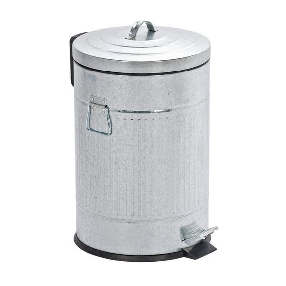 Wenko Urban 5.3 Gal. Zinc Plated Easy Close Step on Trash Can